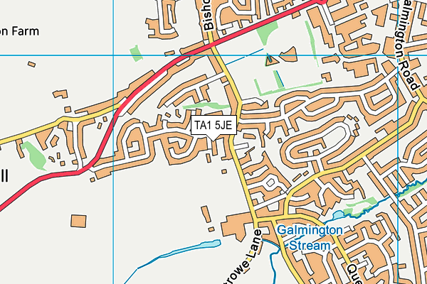 TA1 5JE map - OS VectorMap District (Ordnance Survey)