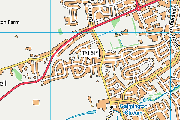 TA1 5JF map - OS VectorMap District (Ordnance Survey)