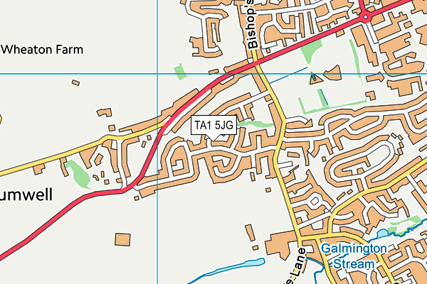 TA1 5JG map - OS VectorMap District (Ordnance Survey)