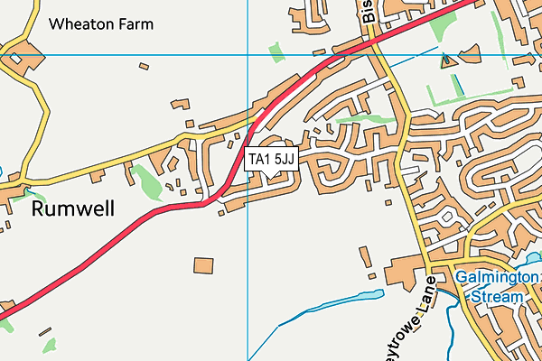 TA1 5JJ map - OS VectorMap District (Ordnance Survey)