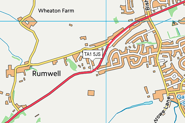 TA1 5JS map - OS VectorMap District (Ordnance Survey)