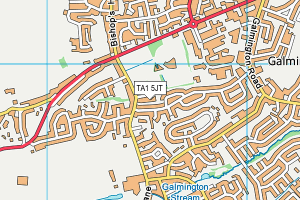 TA1 5JT map - OS VectorMap District (Ordnance Survey)