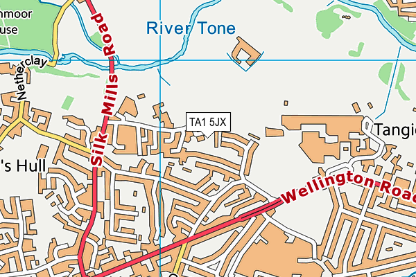 TA1 5JX map - OS VectorMap District (Ordnance Survey)