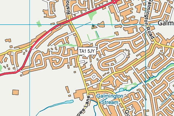 TA1 5JY map - OS VectorMap District (Ordnance Survey)