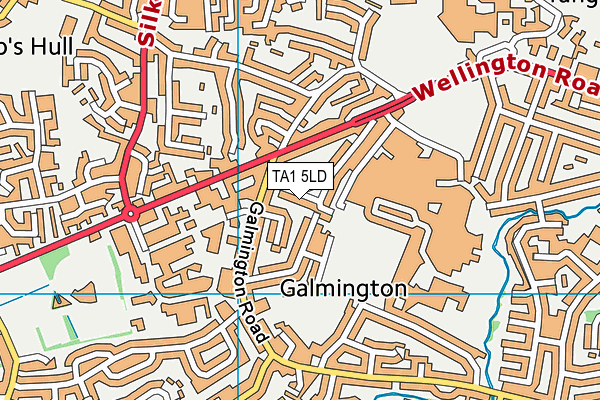 TA1 5LD map - OS VectorMap District (Ordnance Survey)