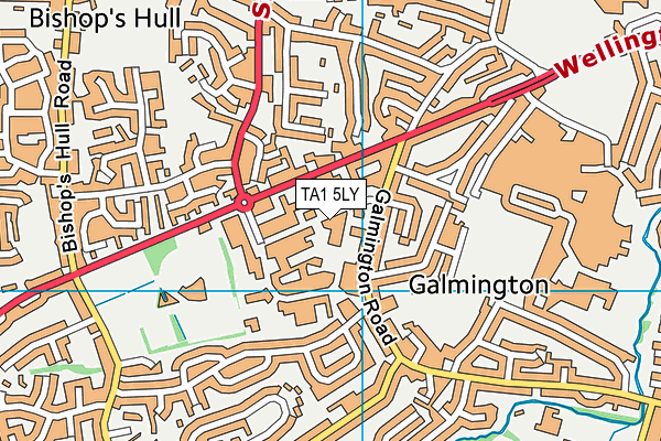 TA1 5LY map - OS VectorMap District (Ordnance Survey)