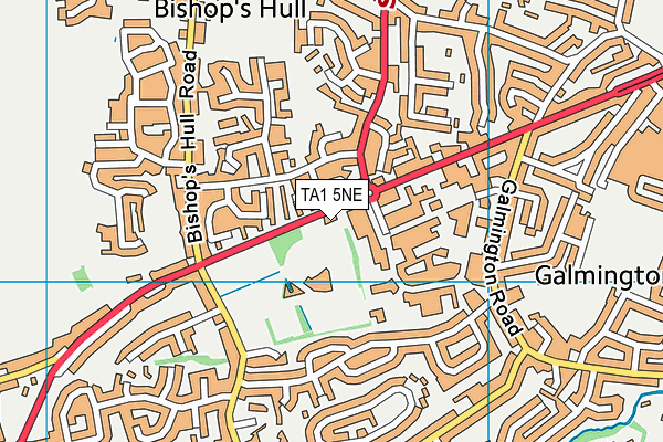 TA1 5NE map - OS VectorMap District (Ordnance Survey)