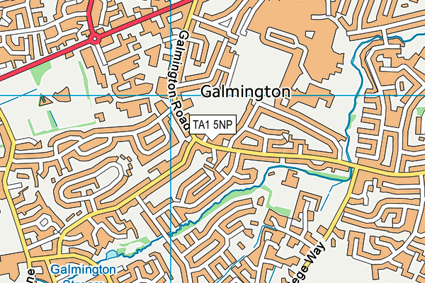 TA1 5NP map - OS VectorMap District (Ordnance Survey)