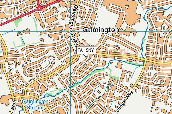 TA1 5NY map - OS VectorMap District (Ordnance Survey)