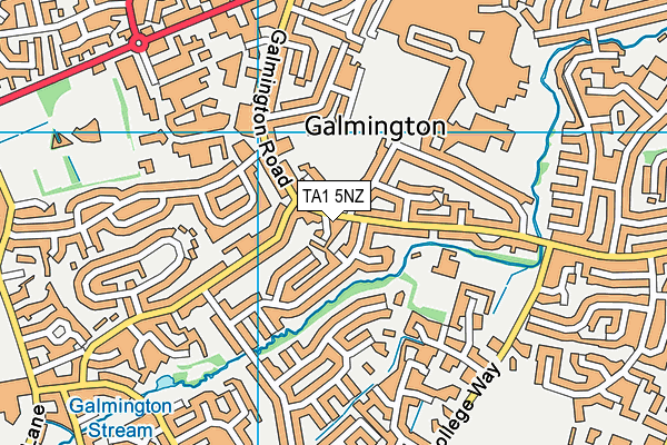 TA1 5NZ map - OS VectorMap District (Ordnance Survey)