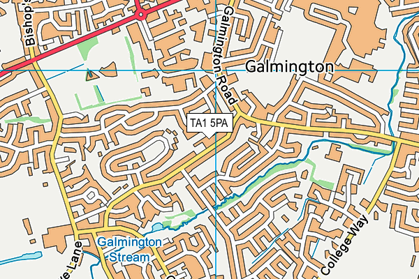 TA1 5PA map - OS VectorMap District (Ordnance Survey)