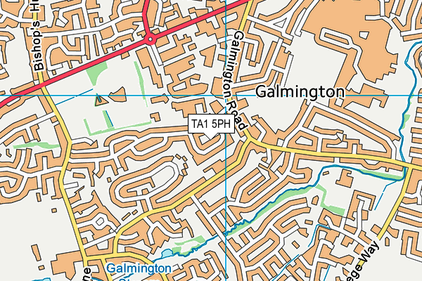 TA1 5PH map - OS VectorMap District (Ordnance Survey)