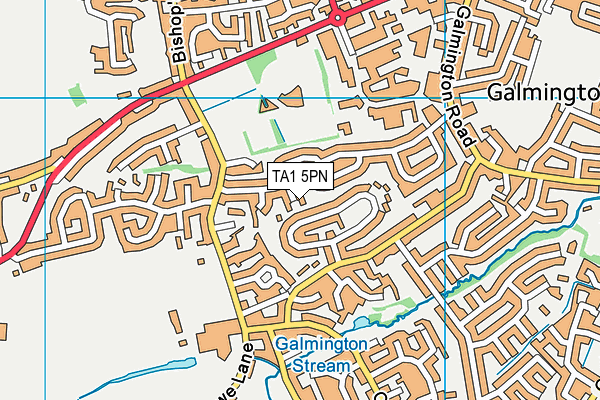 TA1 5PN map - OS VectorMap District (Ordnance Survey)