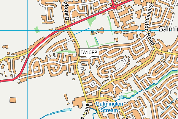 TA1 5PP map - OS VectorMap District (Ordnance Survey)