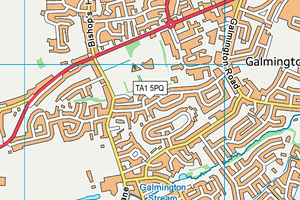 TA1 5PQ map - OS VectorMap District (Ordnance Survey)