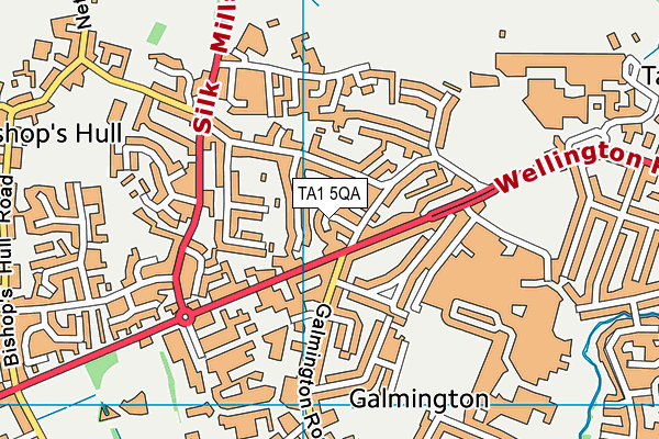 TA1 5QA map - OS VectorMap District (Ordnance Survey)