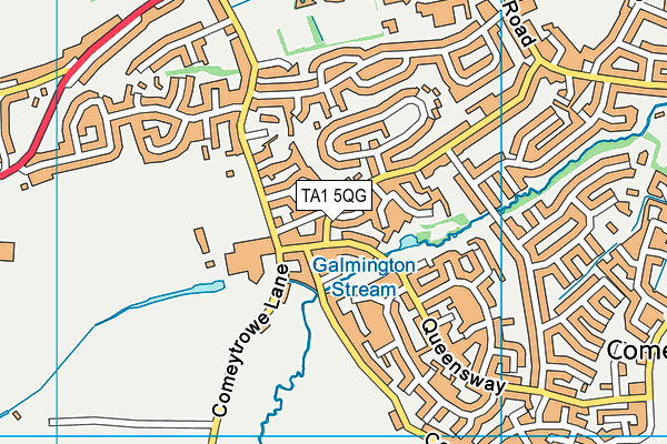 TA1 5QG map - OS VectorMap District (Ordnance Survey)