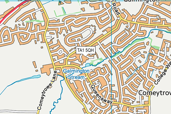 TA1 5QH map - OS VectorMap District (Ordnance Survey)