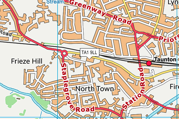 TA1 9LL map - OS VectorMap District (Ordnance Survey)