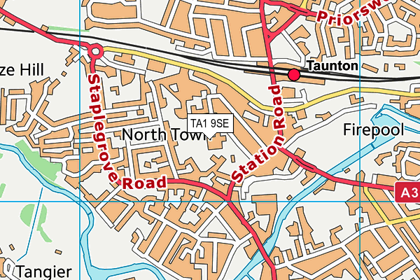 TA1 9SE map - OS VectorMap District (Ordnance Survey)