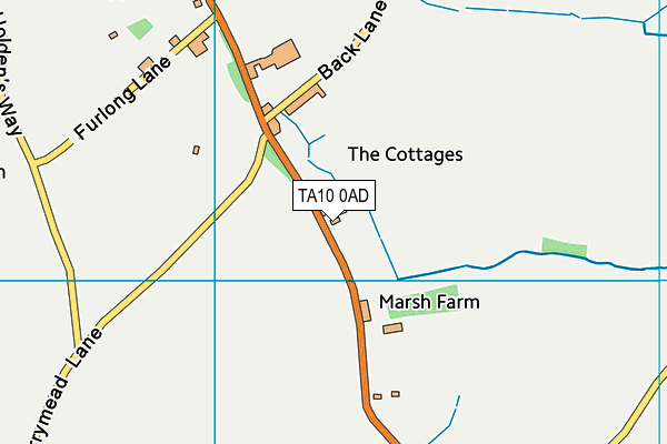 TA10 0AD map - OS VectorMap District (Ordnance Survey)