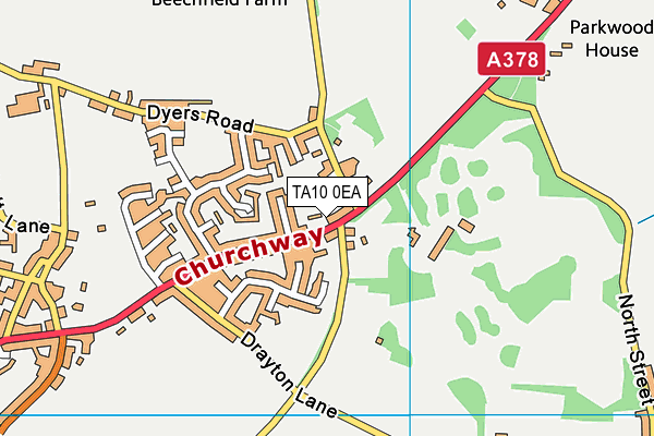 TA10 0EA map - OS VectorMap District (Ordnance Survey)