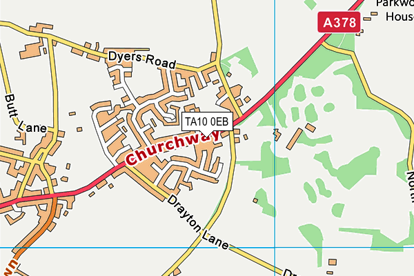 TA10 0EB map - OS VectorMap District (Ordnance Survey)