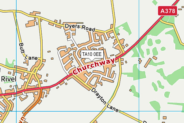 TA10 0EE map - OS VectorMap District (Ordnance Survey)