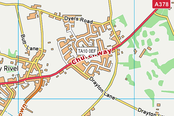 TA10 0EF map - OS VectorMap District (Ordnance Survey)