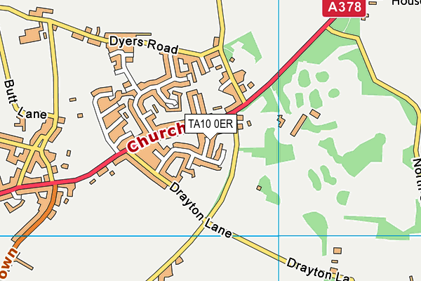 TA10 0ER map - OS VectorMap District (Ordnance Survey)