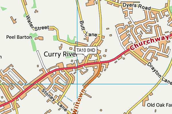 Curry Rivel Church of England VC Primary School map (TA10 0HD) - OS VectorMap District (Ordnance Survey)