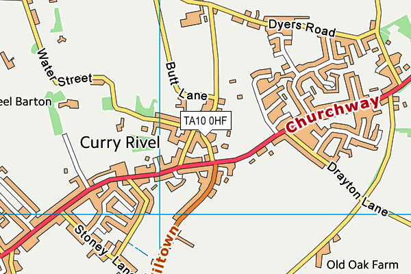 TA10 0HF map - OS VectorMap District (Ordnance Survey)