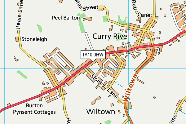 TA10 0HW map - OS VectorMap District (Ordnance Survey)