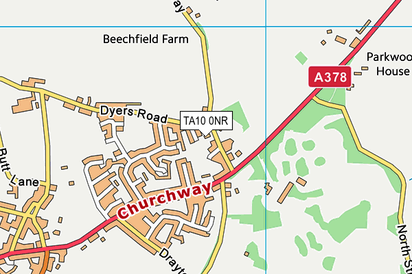 TA10 0NR map - OS VectorMap District (Ordnance Survey)