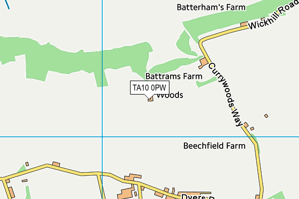 TA10 0PW map - OS VectorMap District (Ordnance Survey)