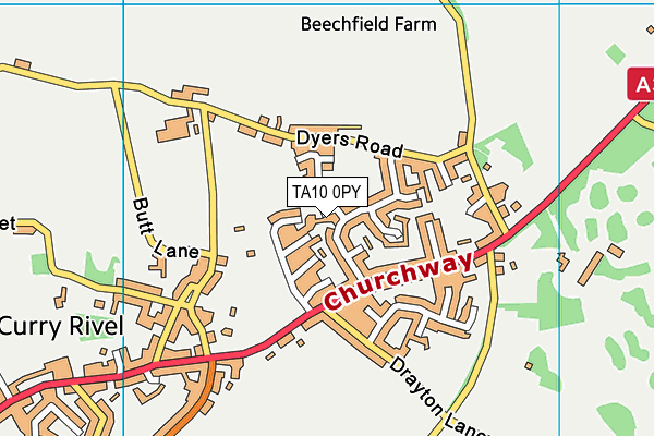 TA10 0PY map - OS VectorMap District (Ordnance Survey)