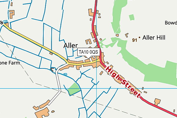 TA10 0QS map - OS VectorMap District (Ordnance Survey)