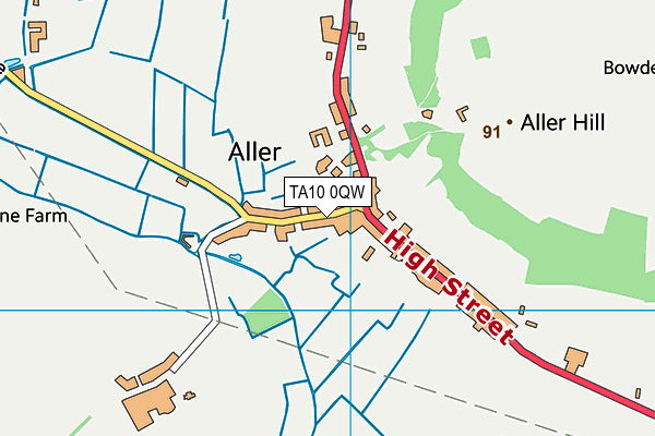 TA10 0QW map - OS VectorMap District (Ordnance Survey)