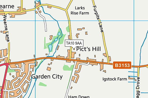 TA10 9AA map - OS VectorMap District (Ordnance Survey)