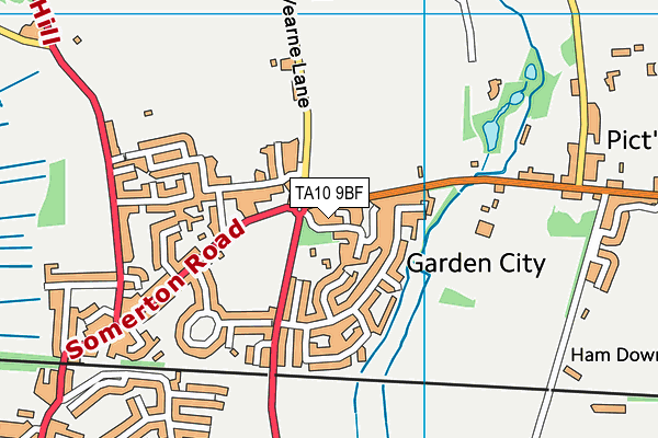 TA10 9BF map - OS VectorMap District (Ordnance Survey)