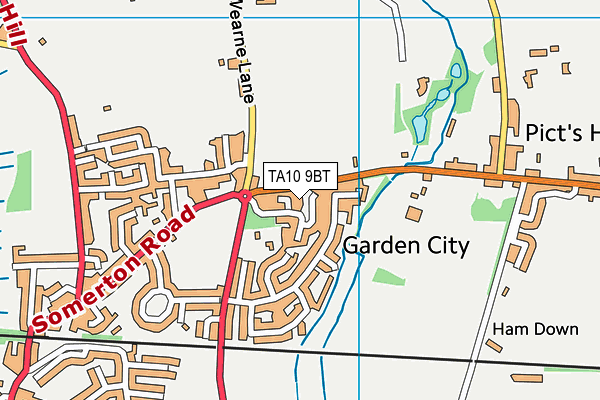 TA10 9BT map - OS VectorMap District (Ordnance Survey)