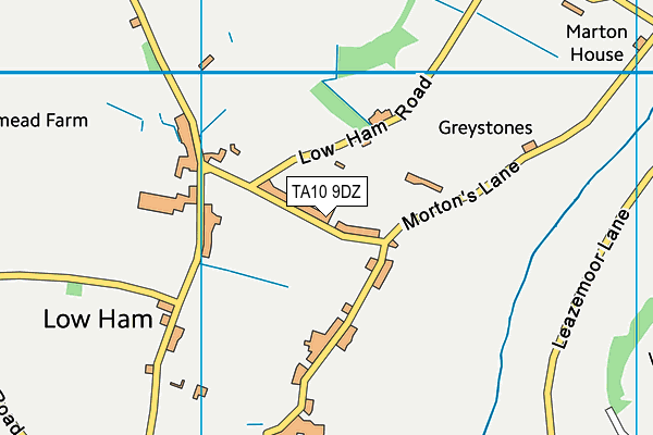 TA10 9DZ map - OS VectorMap District (Ordnance Survey)