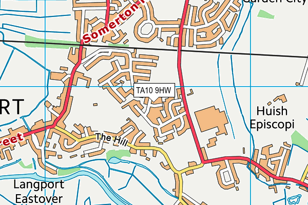 Huish & Langport Cricket Club map (TA10 9HW) - OS VectorMap District (Ordnance Survey)