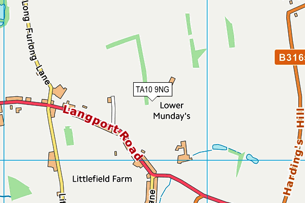 TA10 9NG map - OS VectorMap District (Ordnance Survey)