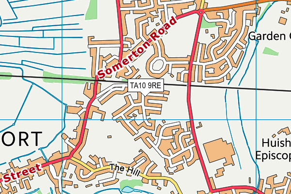 TA10 9RE map - OS VectorMap District (Ordnance Survey)