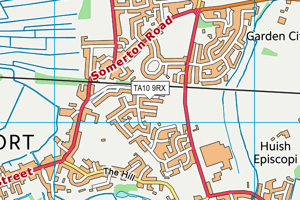 TA10 9RX map - OS VectorMap District (Ordnance Survey)