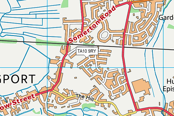 Langport & Huish Episcopi Memorial Field map (TA10 9RY) - OS VectorMap District (Ordnance Survey)