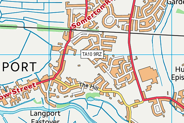 TA10 9RZ map - OS VectorMap District (Ordnance Survey)