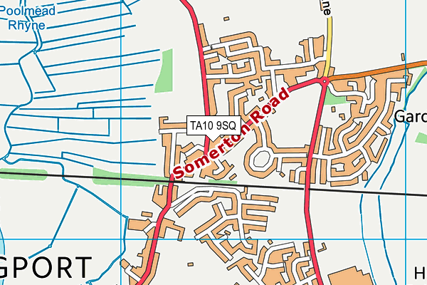 TA10 9SQ map - OS VectorMap District (Ordnance Survey)