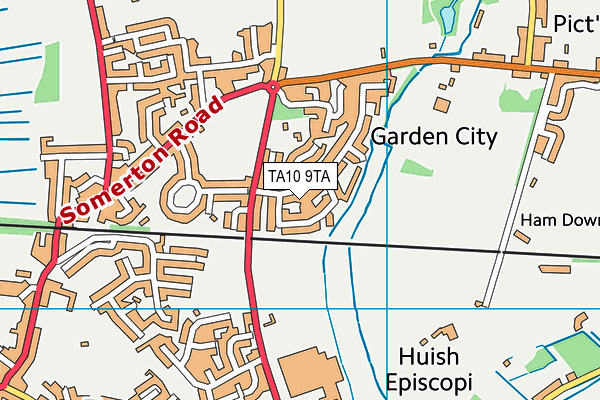 TA10 9TA map - OS VectorMap District (Ordnance Survey)